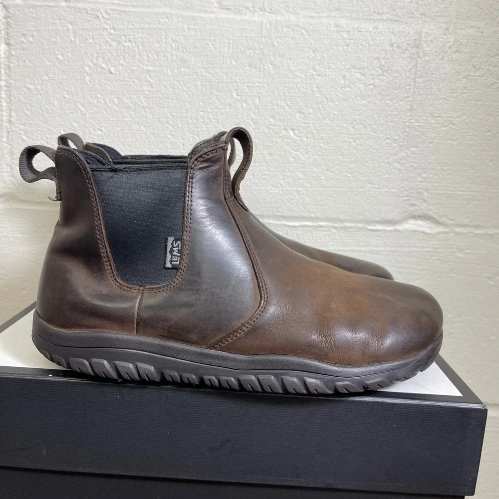 Lems Chelsea Boot WP Espresso Brown Leather Waterproof Pull On Men's 11 US